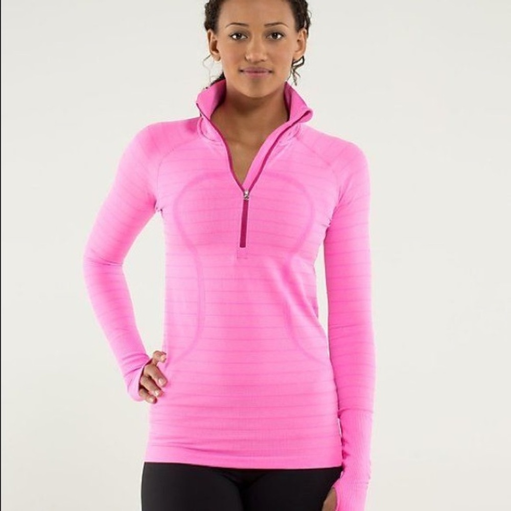 Lululemon Swiftly Half Zip (neon pink)